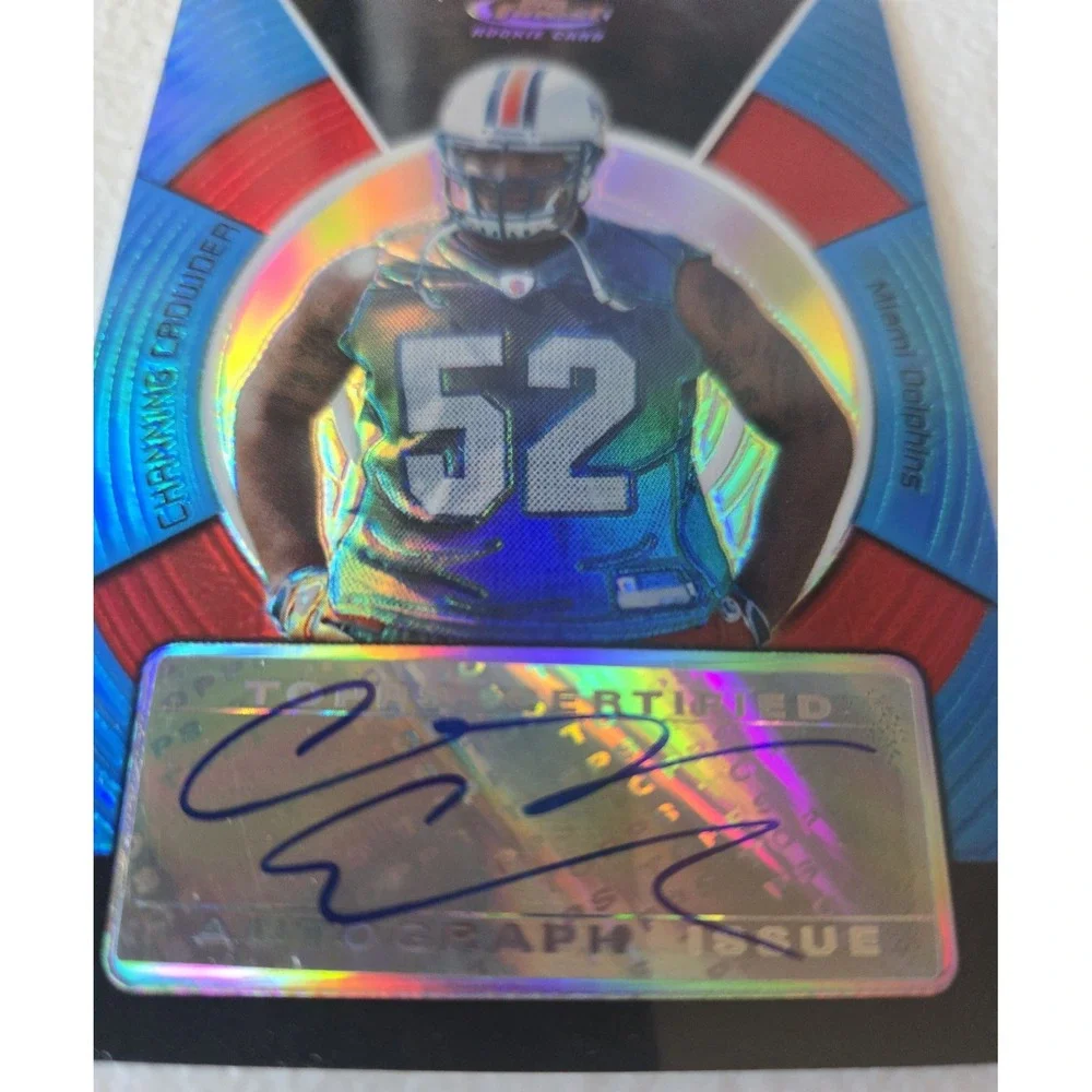 Channing Crowder‎ 2005 Topps Finest Rookie Auto Blue Refractor /299 Dolphins